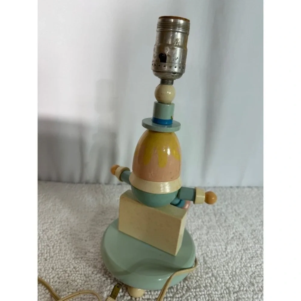 Vintage Humpty Dumpty Wooden Table‎ Lamp Nursery Decor Perforated Lampshade